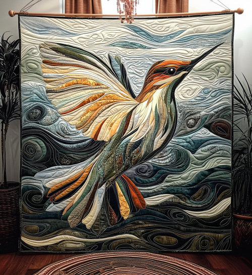 Hummingbird Grace Quilted Blanket