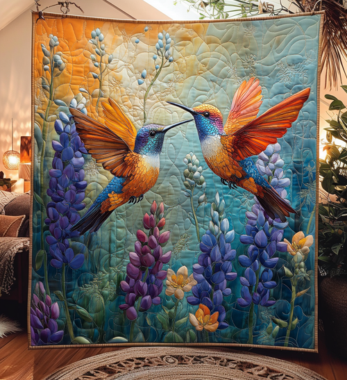 Hummingbird Serenade Quilted Blanket