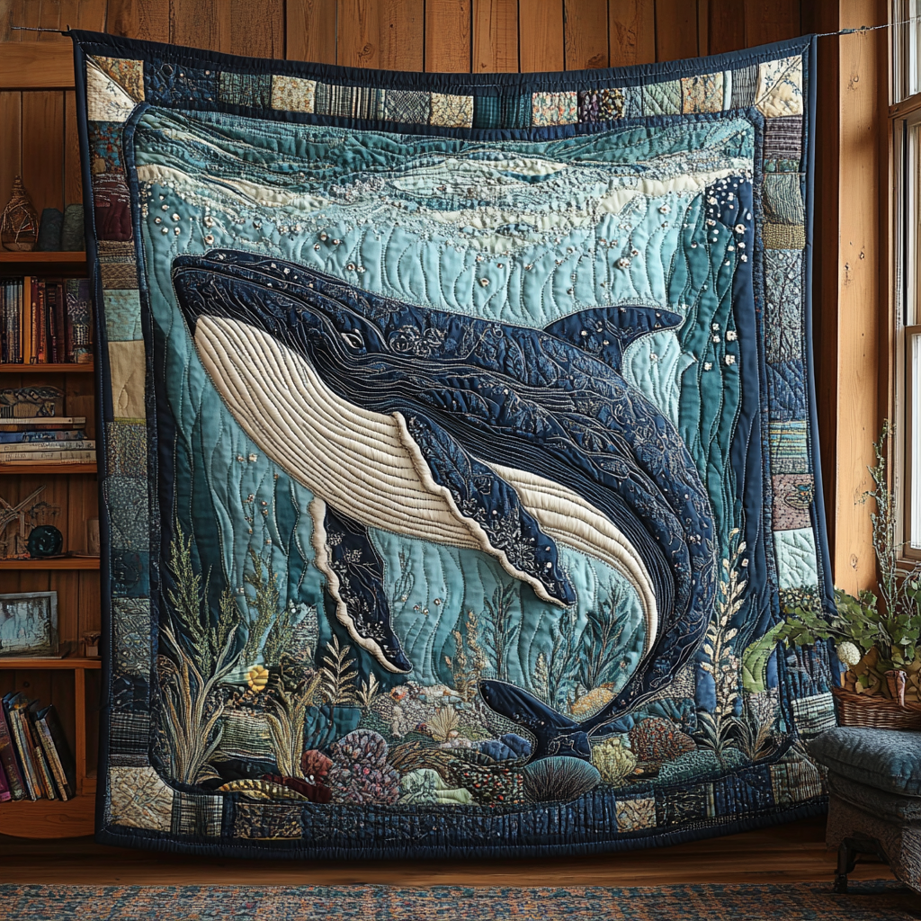 Humpback Serenity Quilted Blanket