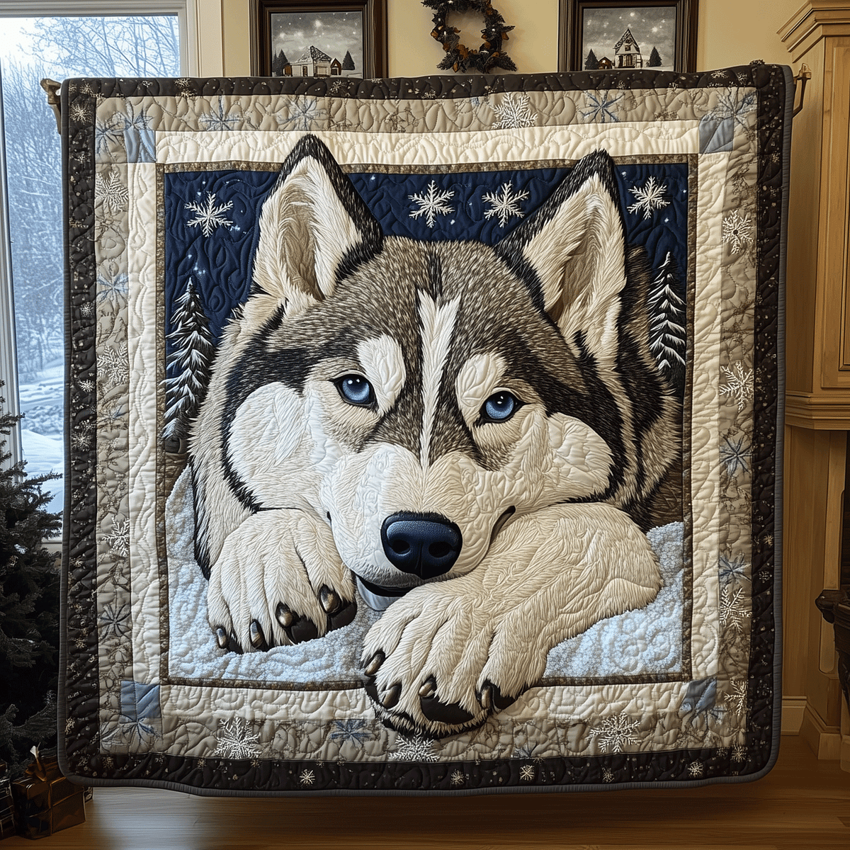 Husky Quiet Retreat Quilted Blanket