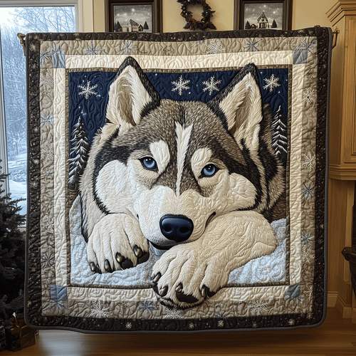 Husky Quiet Retreat Quilted Blanket