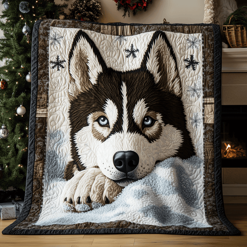 Husky Winter Bliss Quilted Blanket
