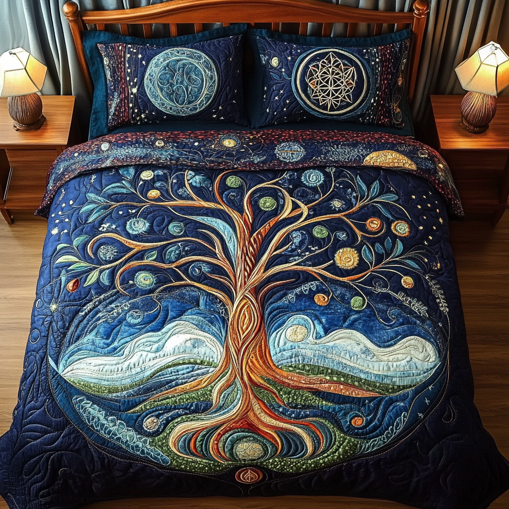 Infinite Growth 3-Piece Quilted Bedding Set