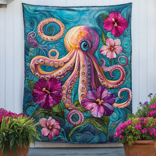 Ink in Bloom Quilted Blanket