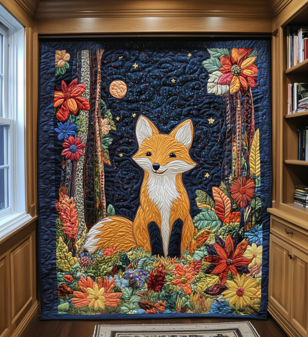 Innocent Fox Quilted Blanket