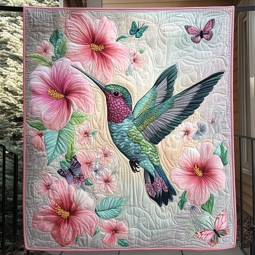 Iridescent Flight Quilted Blanket