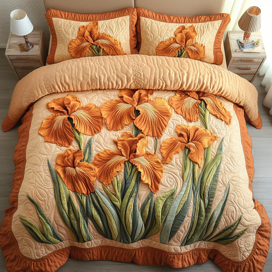 Iris Charm 3-Piece Quilted Bedding Set