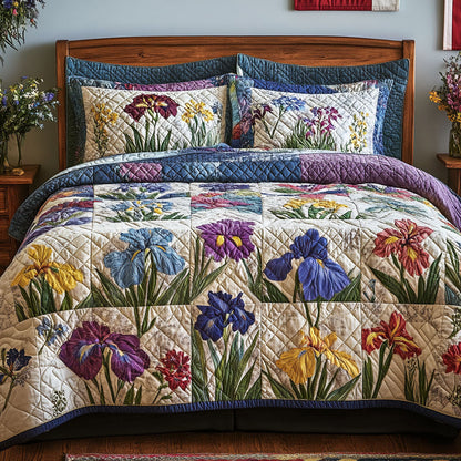 Iris Delight 3-Piece Quilted Bedding Set