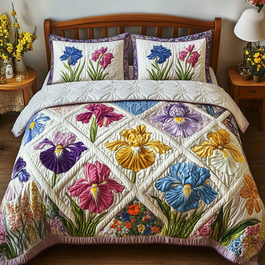 Iris Reverie 3-Piece Quilted Bedding Set