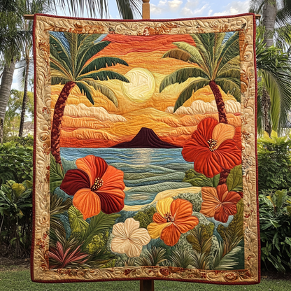Island Bloom Quilted Blanket