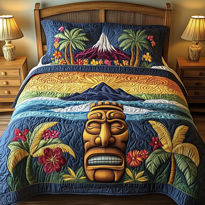 Island Carvings 3-Piece Quilted Bedding Set