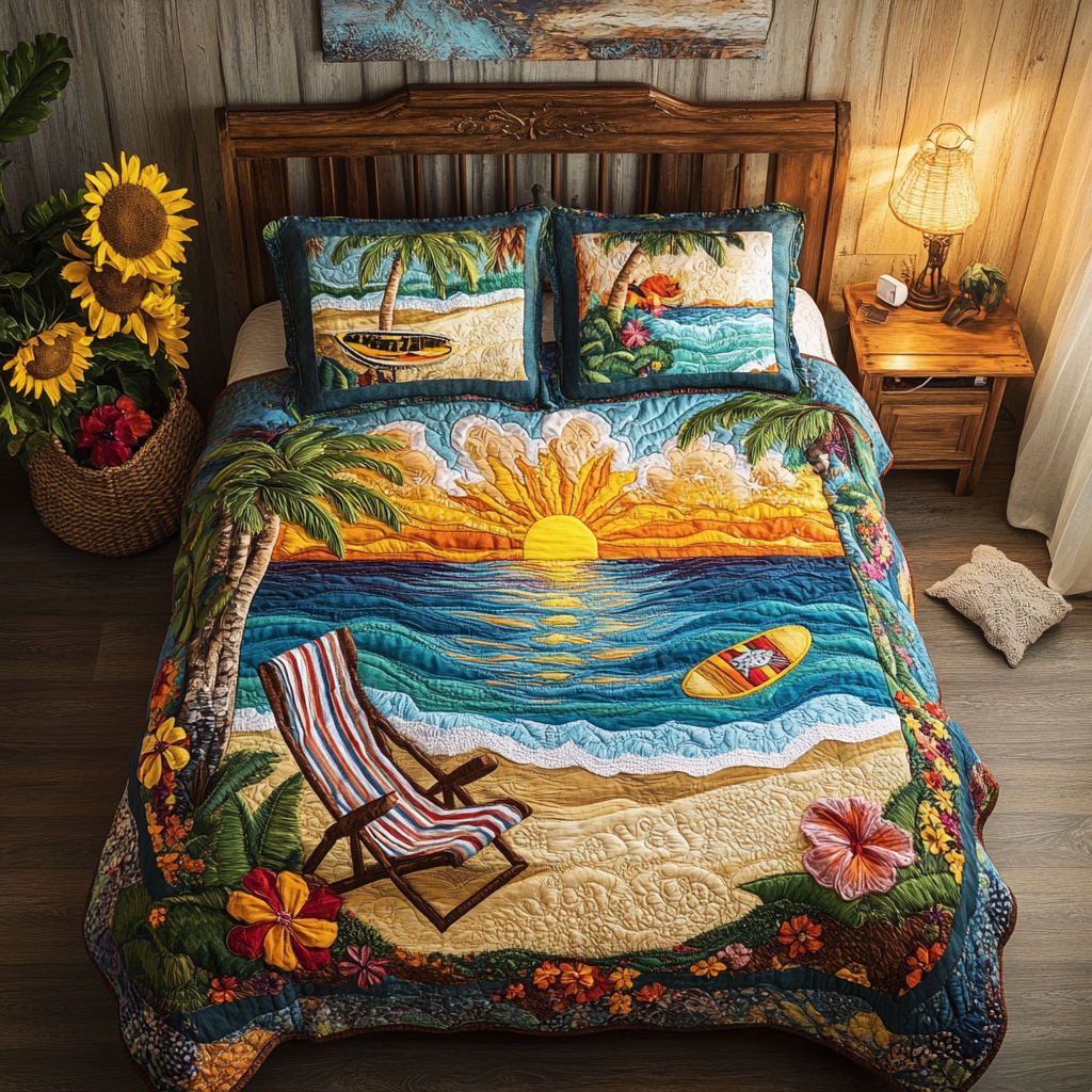Island Dreams 3-Piece Quilted Bedding Set