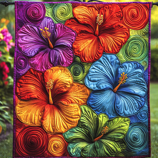 Island Petal Dance Quilted Blanket