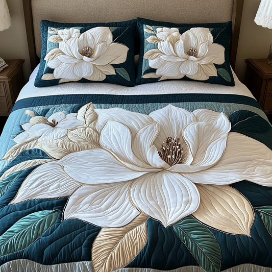 Ivory Garden 3-Piece Quilted Bedding Set