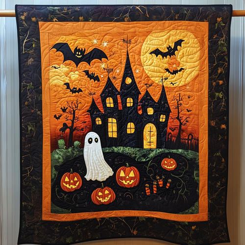 Jack-O-Lantern Fun Quilted Blanket