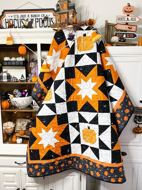 Jack O Lantern Quilted Blanket