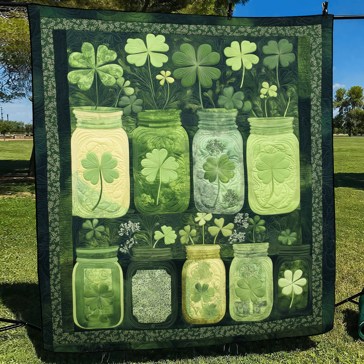 Jar of Luck Quilted Blanket