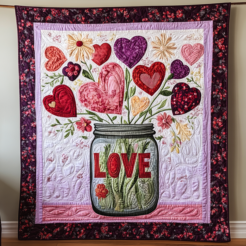 Jar of Love Quilted Blanket