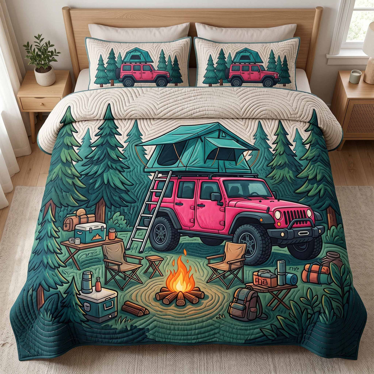Camping 3-Piece Quilted Bedding Set
