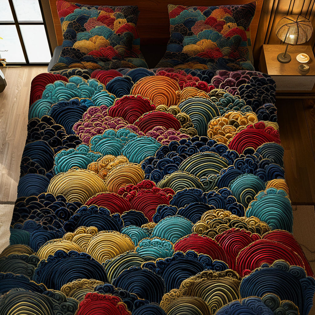 Jewel Garden 3-Piece Quilted Bedding Set