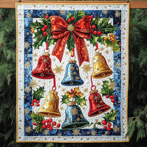 Jingle Bells Cheer Quilted Blanket