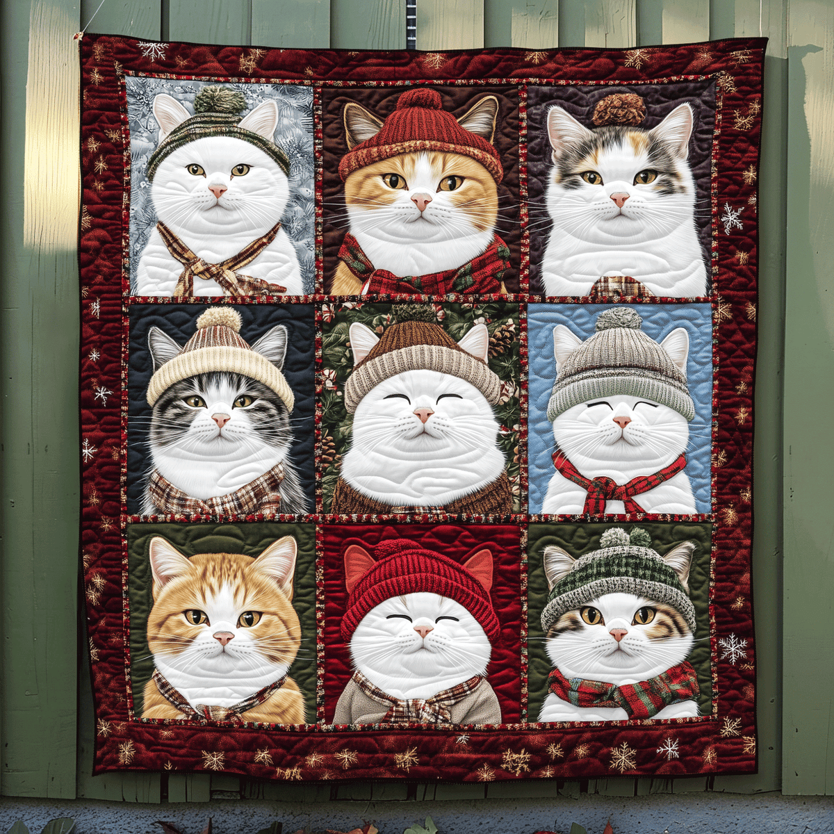 Jolly Catmas Quilted Blanket
