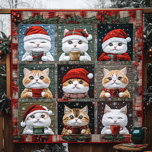 Jolly Cats Quilted Blanket