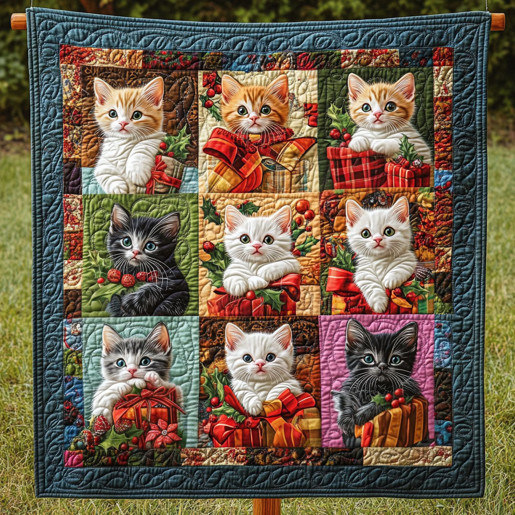 Jolly Kittens Quilted Blanket