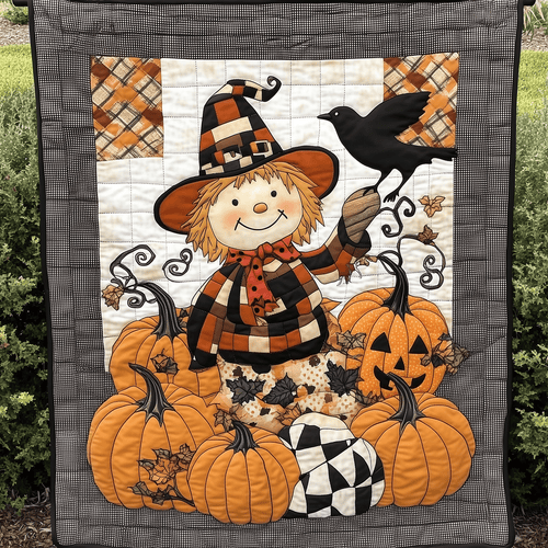 Jolly Scarecrow Quilted Blanket