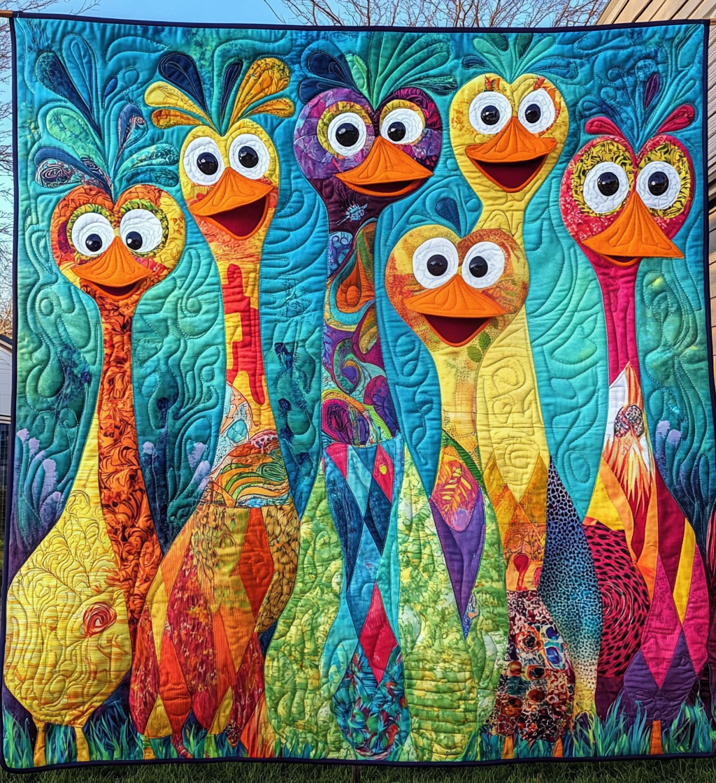 Joyful Duck Town Quilted Blanket