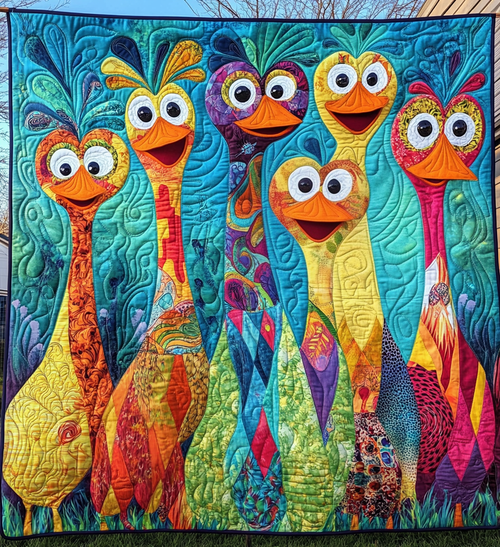 Joyful Duck Town Quilted Blanket