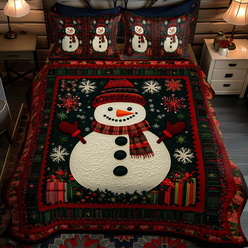 Joyful Holiday Pines 3-Piece Quilted Bedding Set