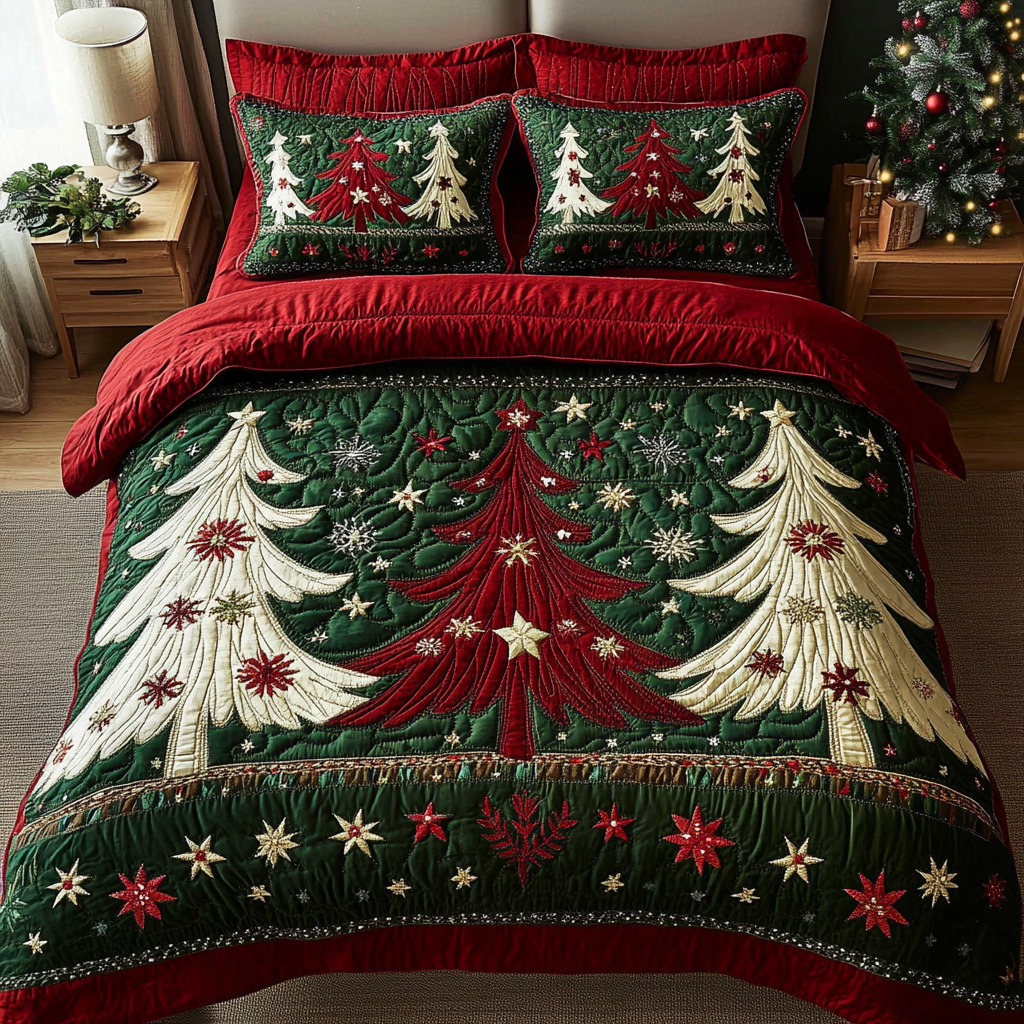 Joyful Night 3-Piece Quilted Bedding Set