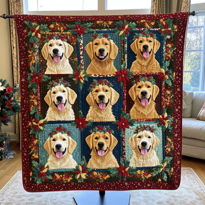 Joyful Pup Garden Quilted Blanket