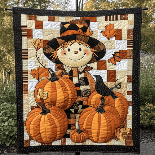 Joyful Scarecrow Quilted Blanket