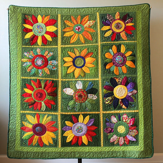 Joyful Sunbursts Quilted Blanket