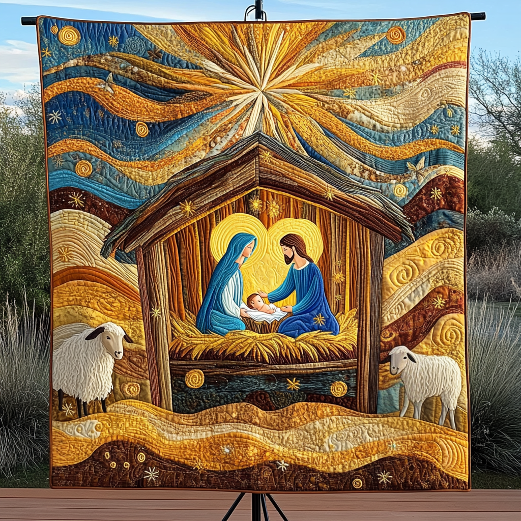 Joyous Arrival Quilted Blanket