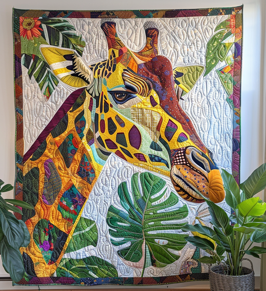 Jungle Giraffe Quilted Blanket