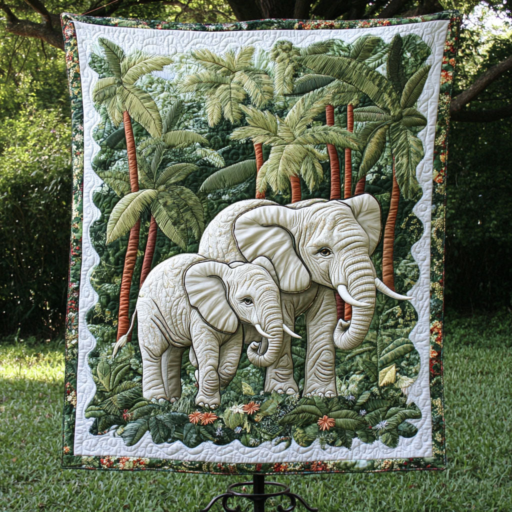 Jungle Harmony Quilted Blanket