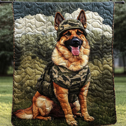 K9 Soldier Quilted Blanket