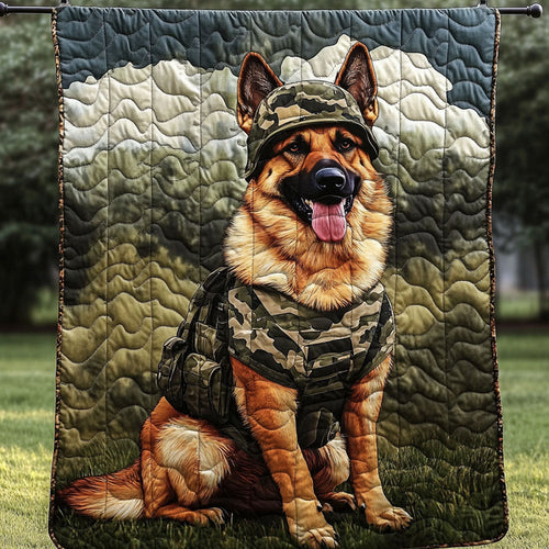 K9 Soldier Quilted Blanket