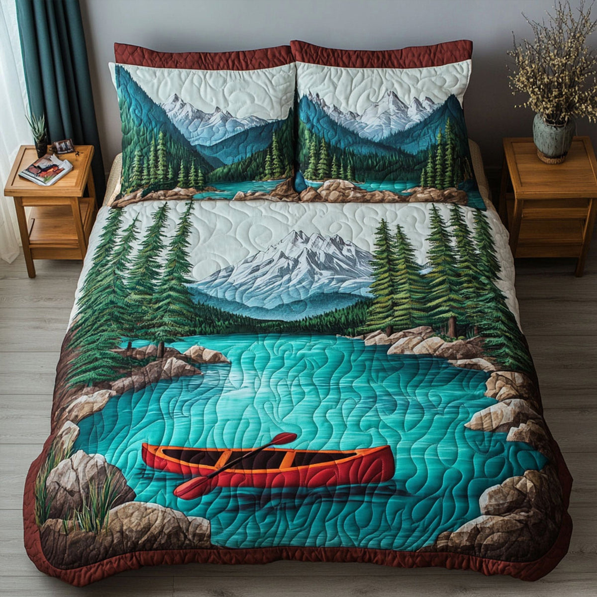 Kayak Adventure 3-Piece Quilted Bedding Set