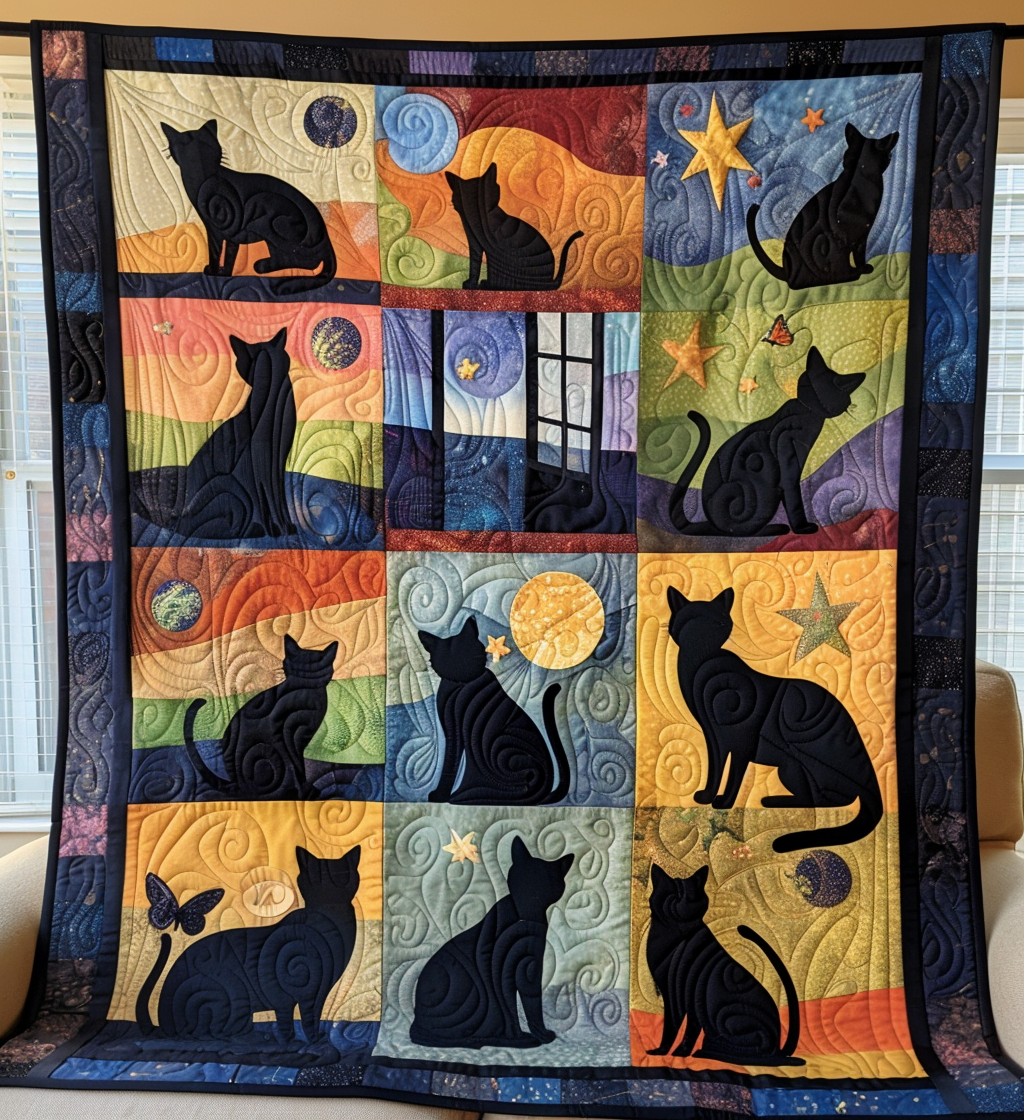 Kitty Dreams Quilted Blanket