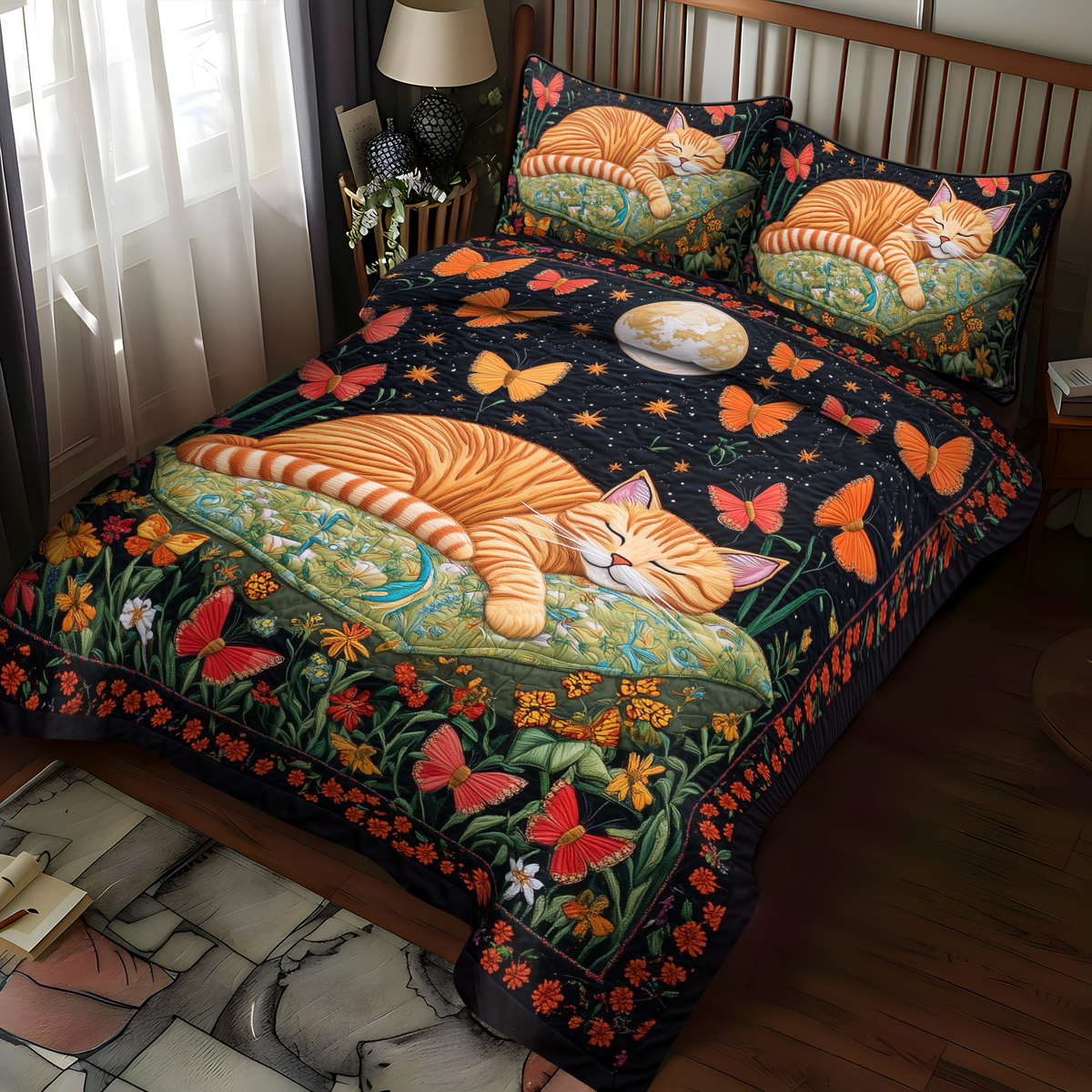 Kitty Dreams 3-Piece Quilted Bedding Set