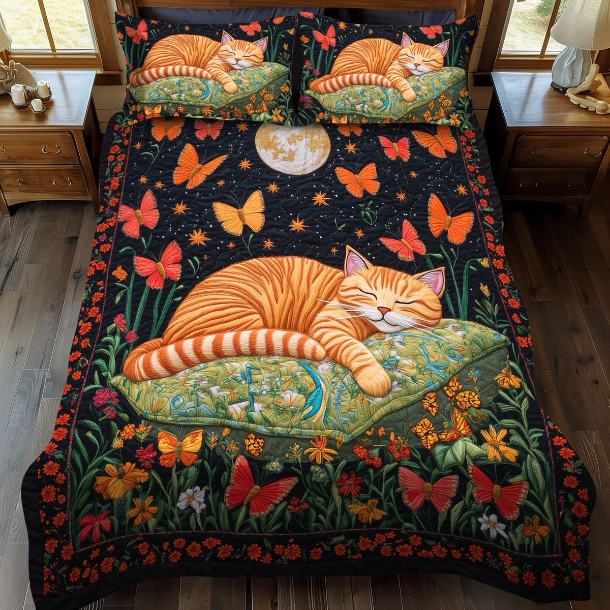 Kitty Dreams 3-Piece Quilted Bedding Set