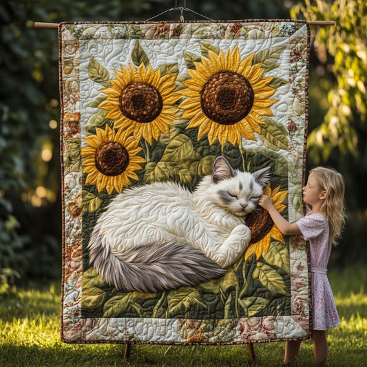 Kitty Kaleidoscope Quilted Blanket