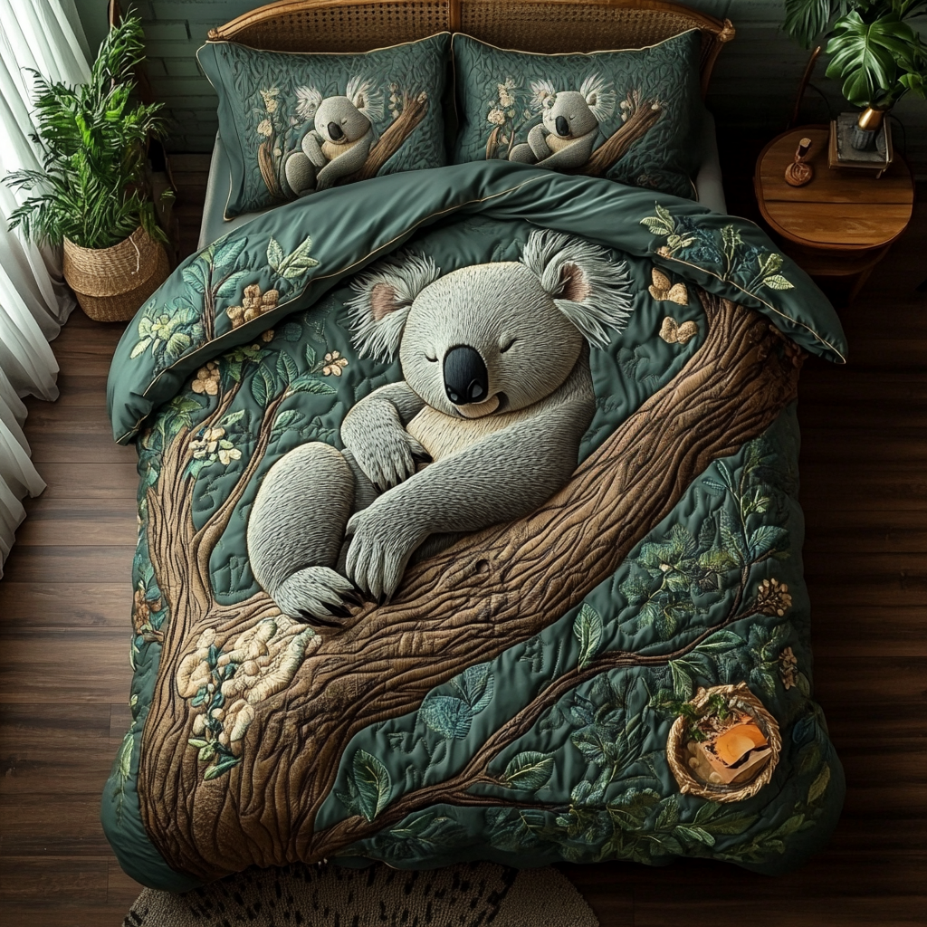 Koala Dreamscape 3-Piece Quilted Bedding Set
