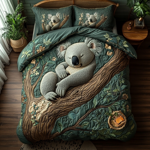 Koala Dreamscape 3-Piece Quilted Bedding Set
