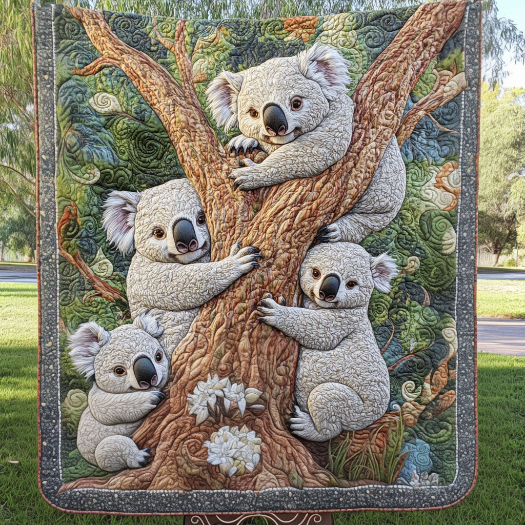 Koala Family Quilted Blanket