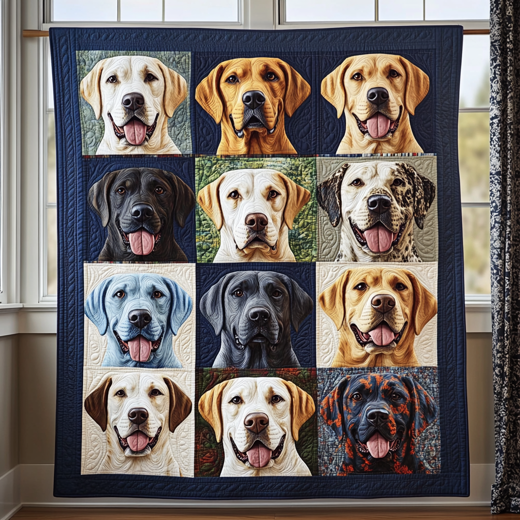 Labrador-Themed Quilted Blanket